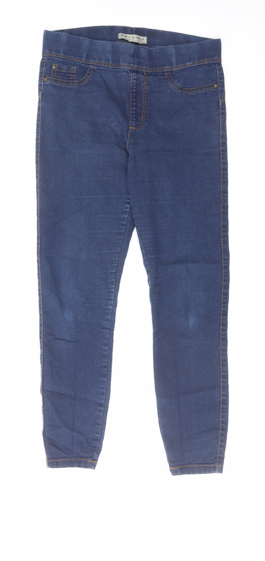 Denim & Co. Womens Blue Cotton Jegging Jeans Size 10 L25 in Regular