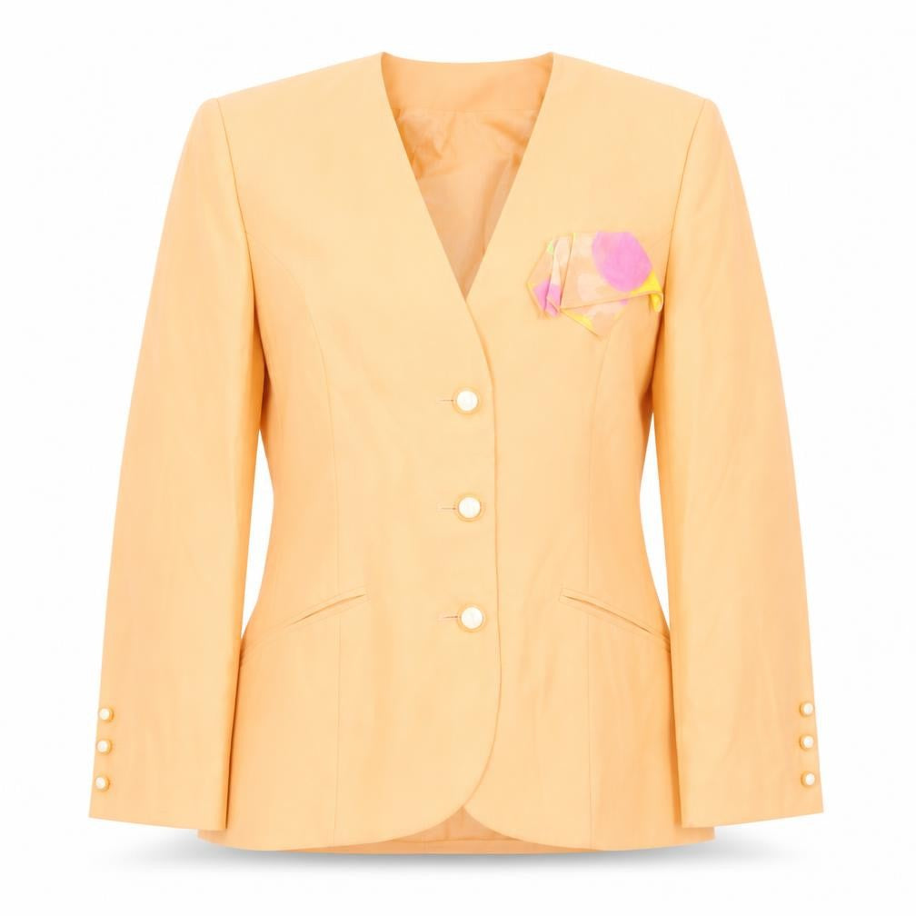 Mansfield Womens Orange Jacket Blazer Size 14 Button