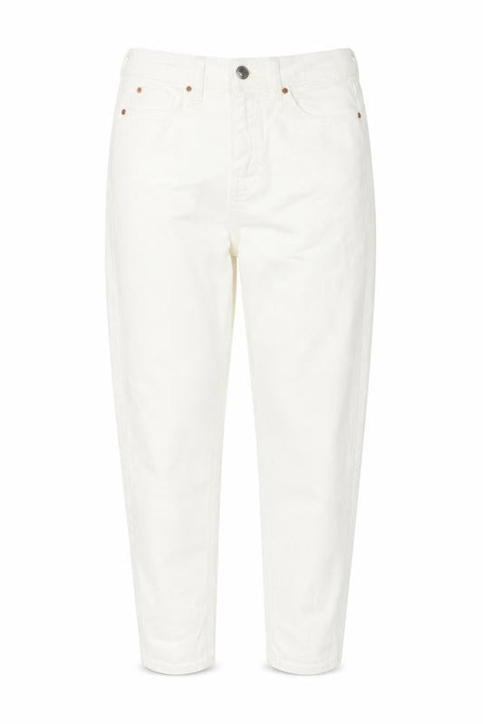 Marks & Spencer Womens White Cotton Tapered Jeans Size 8 L28 in Regular Zip