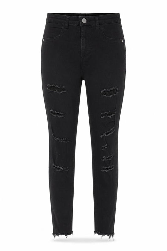 Boohoo Womens Black Cotton Skinny Jeans Size 12 L27 in Regular Zip