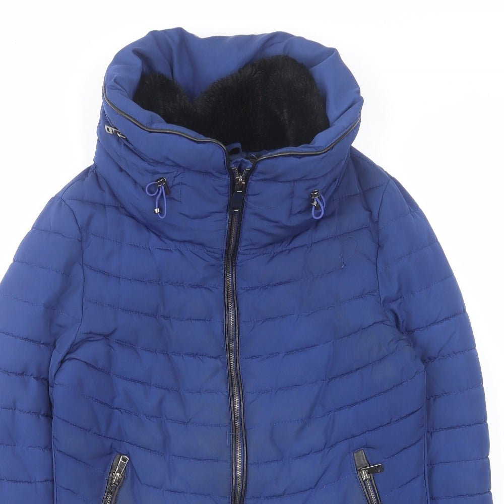 Zara Womens Blue Jacket Size S Zip