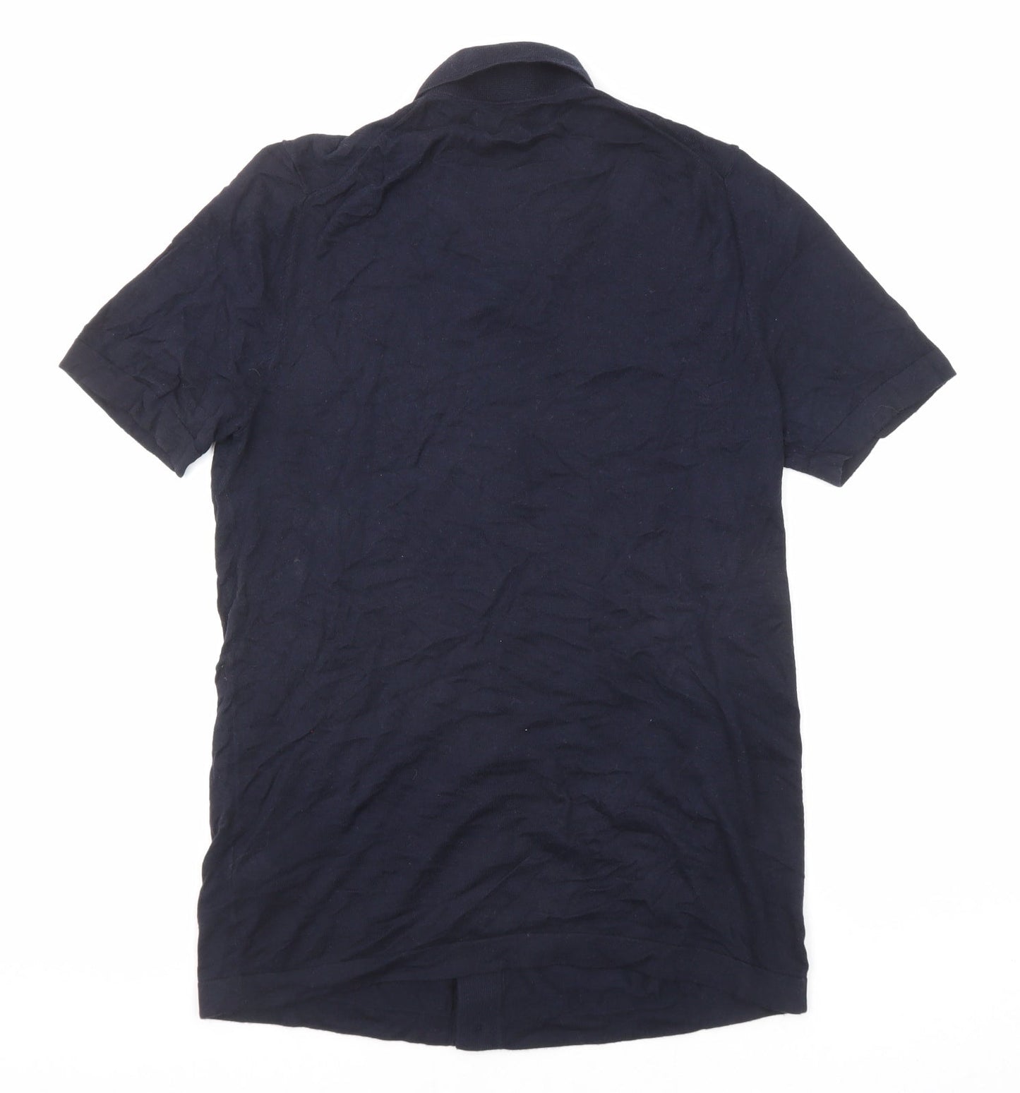 Marks and Spencer Womens Blue Cotton Basic Button-Up Size S Collared