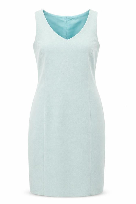 Classics Womens Green Polyester Pencil Dress Size 12 V-Neck Zip