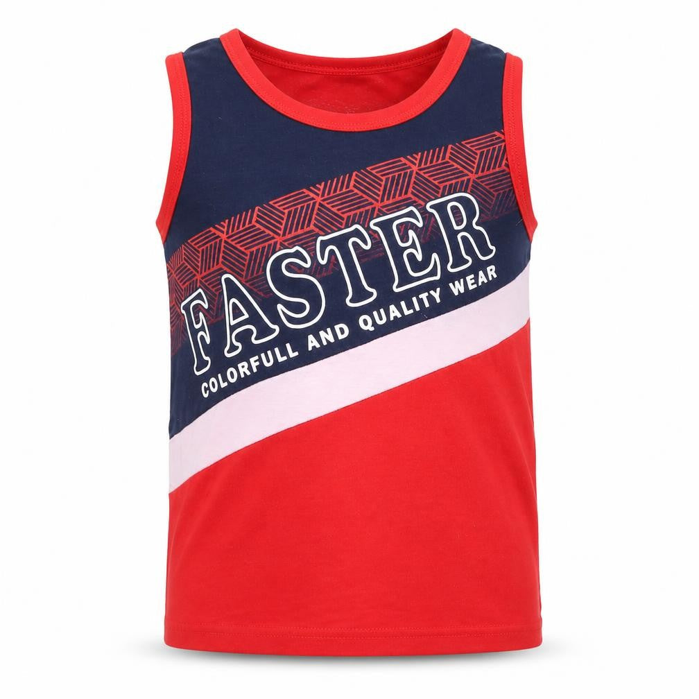 YI Boy Boys Red Cotton Basic Tank Size 7-8 Years Round Neck Pullover - Faster