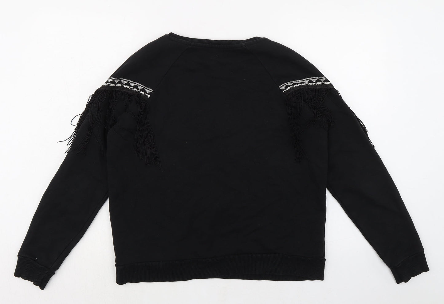 River Island Womens Black Cotton Pullover Sweatshirt Size S Pullover