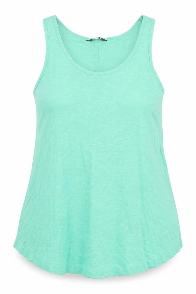 Evans Womens Green Viscose Basic Tank Size 20 Round Neck