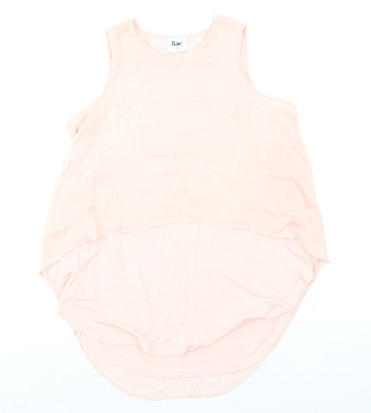 BAE Womens Pink Viscose Basic Tank Size 2XS Round Neck