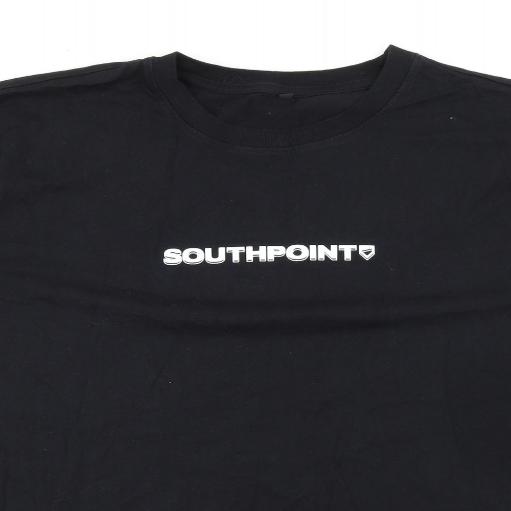 Earth Positive Mens Black Cotton T-Shirt Size XL Crew Neck - SouthPoint