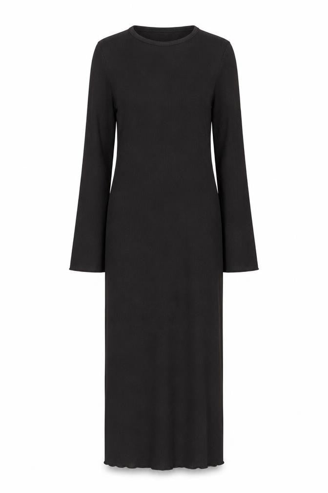 New Look Womens Black Polyester Sheath Size 8 Crew Neck Pullover - Ribbed