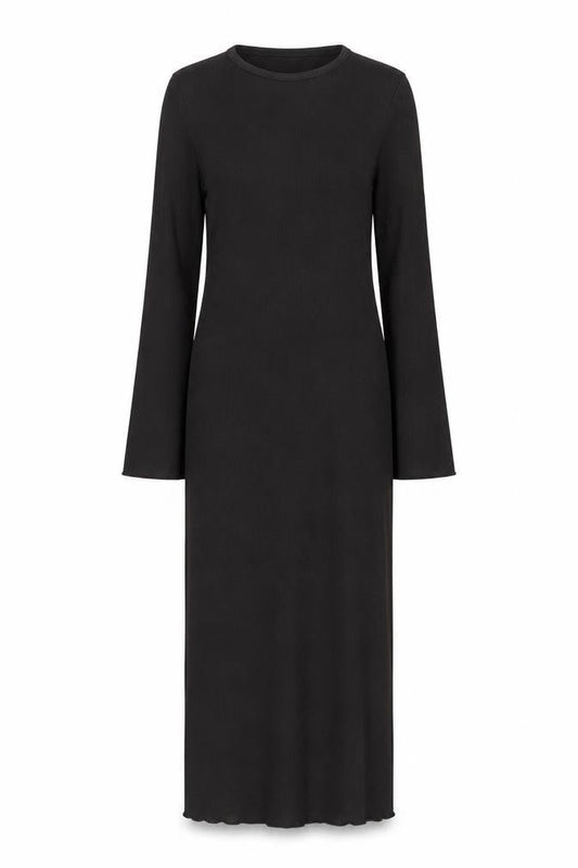 New Look Womens Black Polyester Sheath Size 8 Crew Neck Pullover - Ribbed