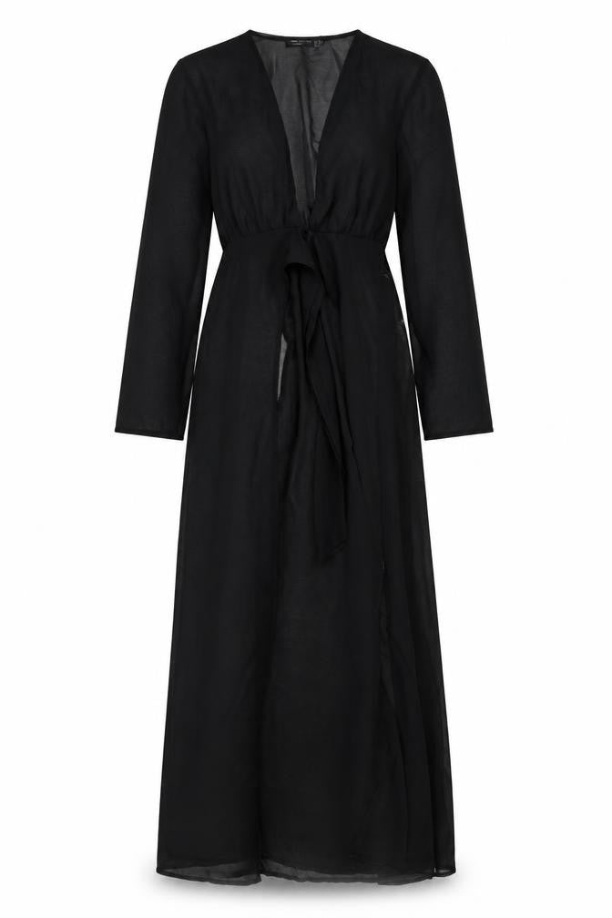 ASOS Womens Black Polyester Wrap Dress Size 4 V-Neck Pullover