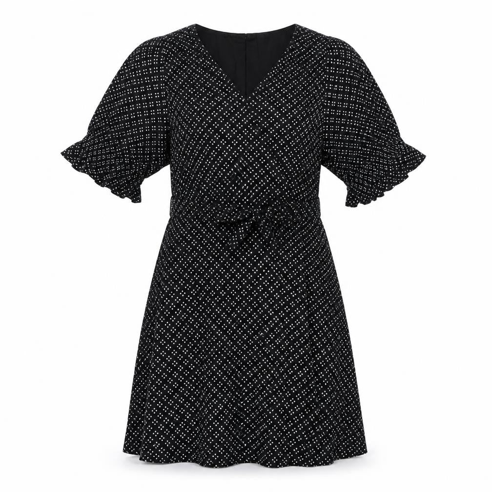 Gap Womens Black Geometric Viscose A-Line Size M V-Neck Pullover