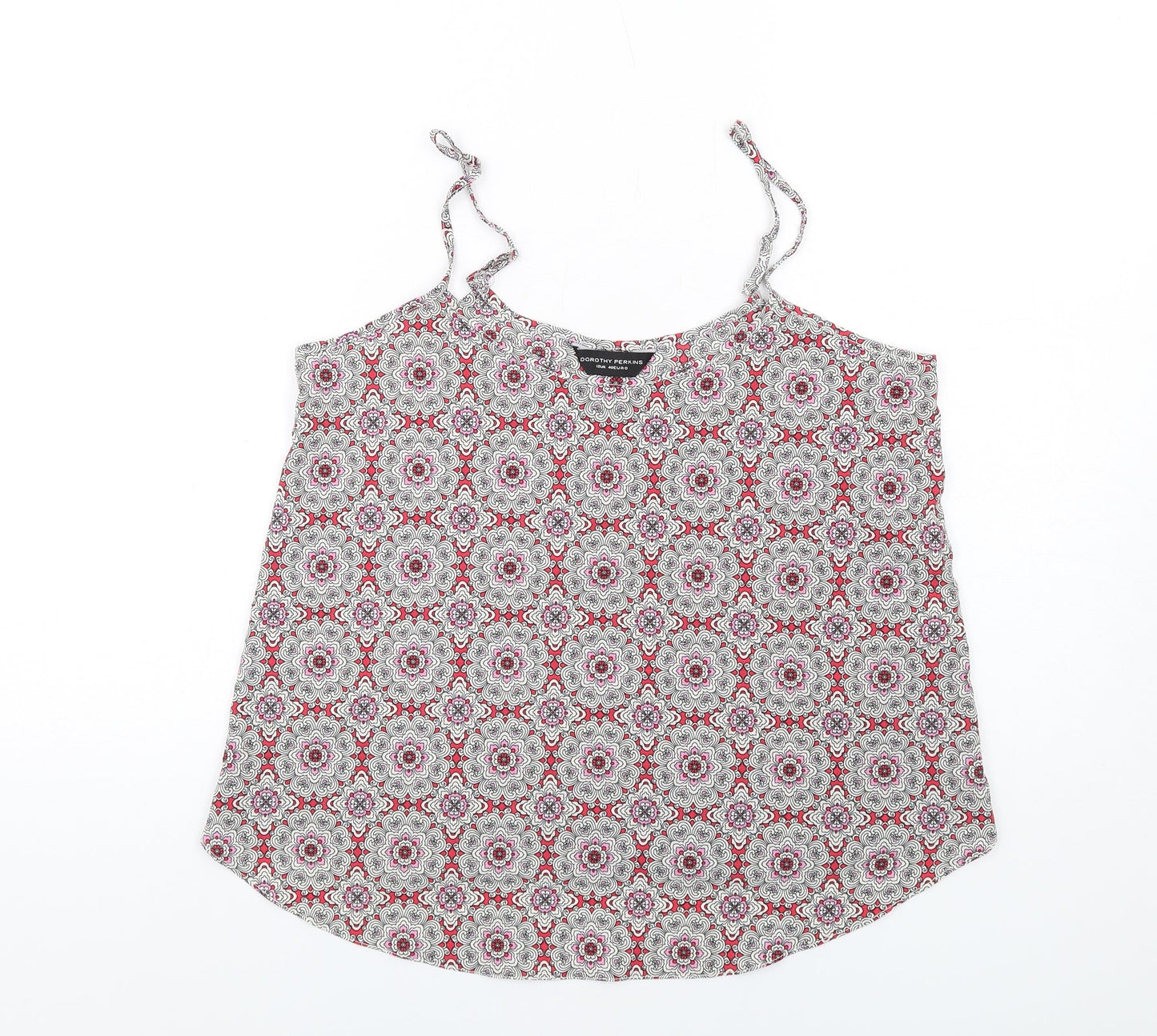 Dorothy Perkins Womens Multicoloured Geometric Polyester Camisole Tank Size 12 Round Neck