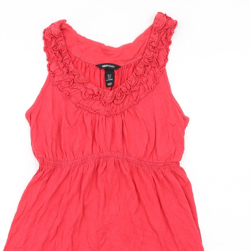H&M Womens Red Viscose Tank Dress Size M Scoop Neck Pullover