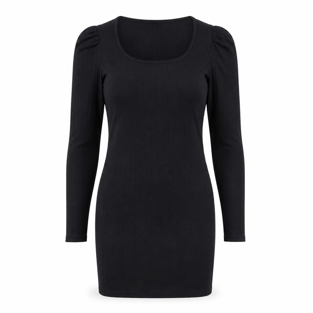 Miss Selfridge Womens Black Polyester Mini Size 10 Boat Neck Pullover