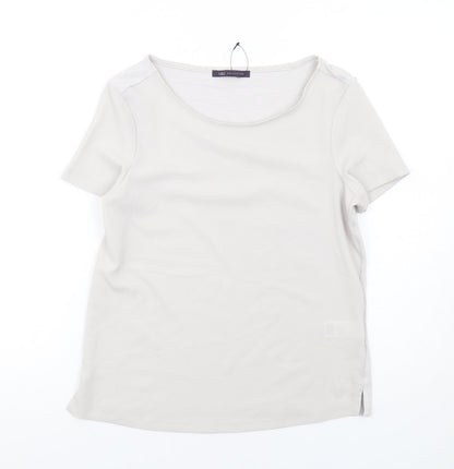 Marks & Spencer Womens Grey Polyester Basic T-Shirt Size 8 Round Neck