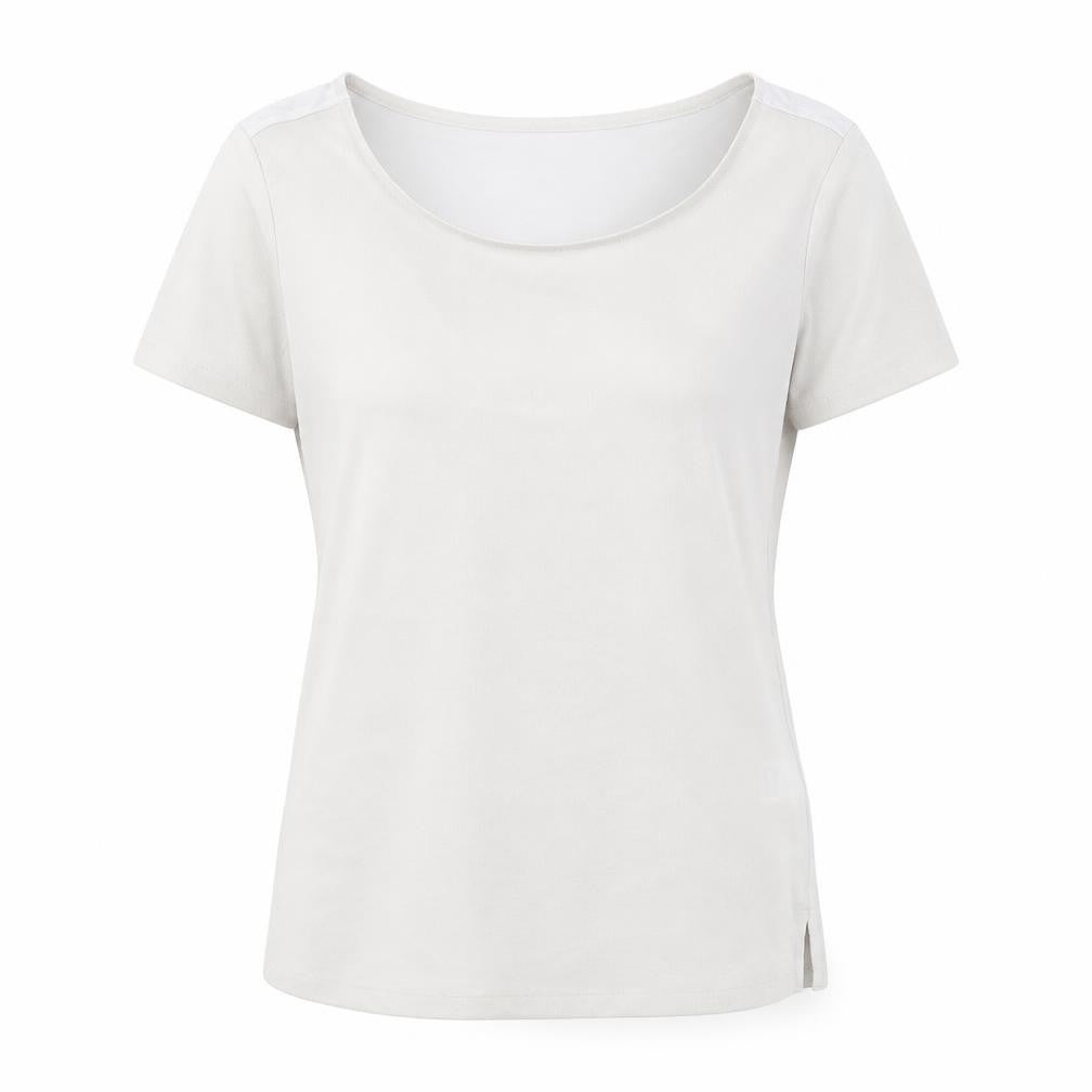 Marks & Spencer Womens Grey Polyester Basic T-Shirt Size 8 Round Neck