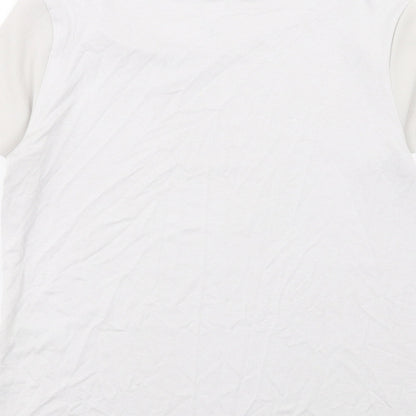 Marks & Spencer Womens Grey Polyester Basic T-Shirt Size 8 Round Neck