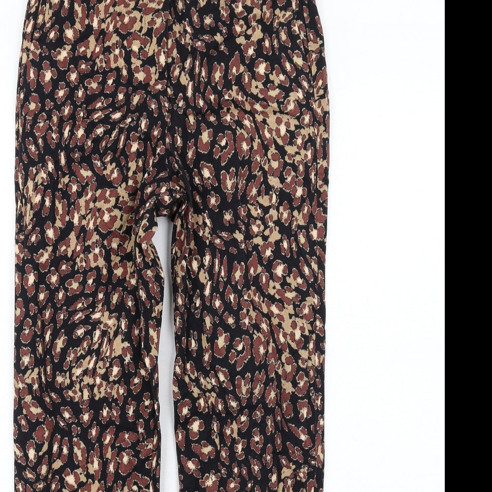 Marks and Spencer Womens Multicoloured Geometric Viscose Dress Pants Trousers Size 6 L29 in Regular Zip