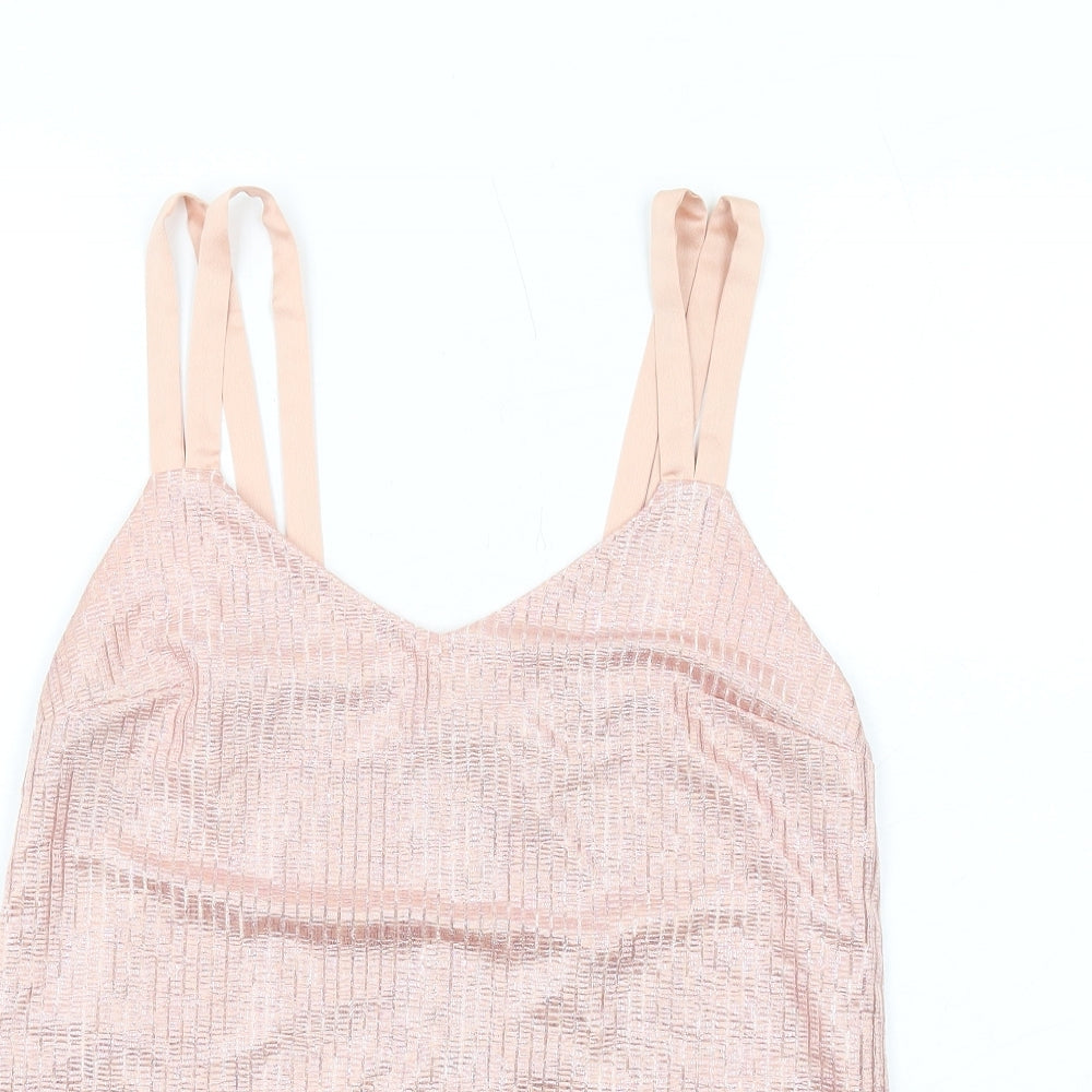 NEXT Womens Pink Polyester Basic Tank Size 6 V-Neck