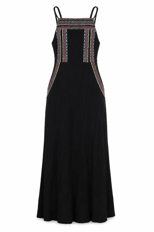 Topshop Womens Black Geometric Viscose Maxi Size 6 Square Neck Button