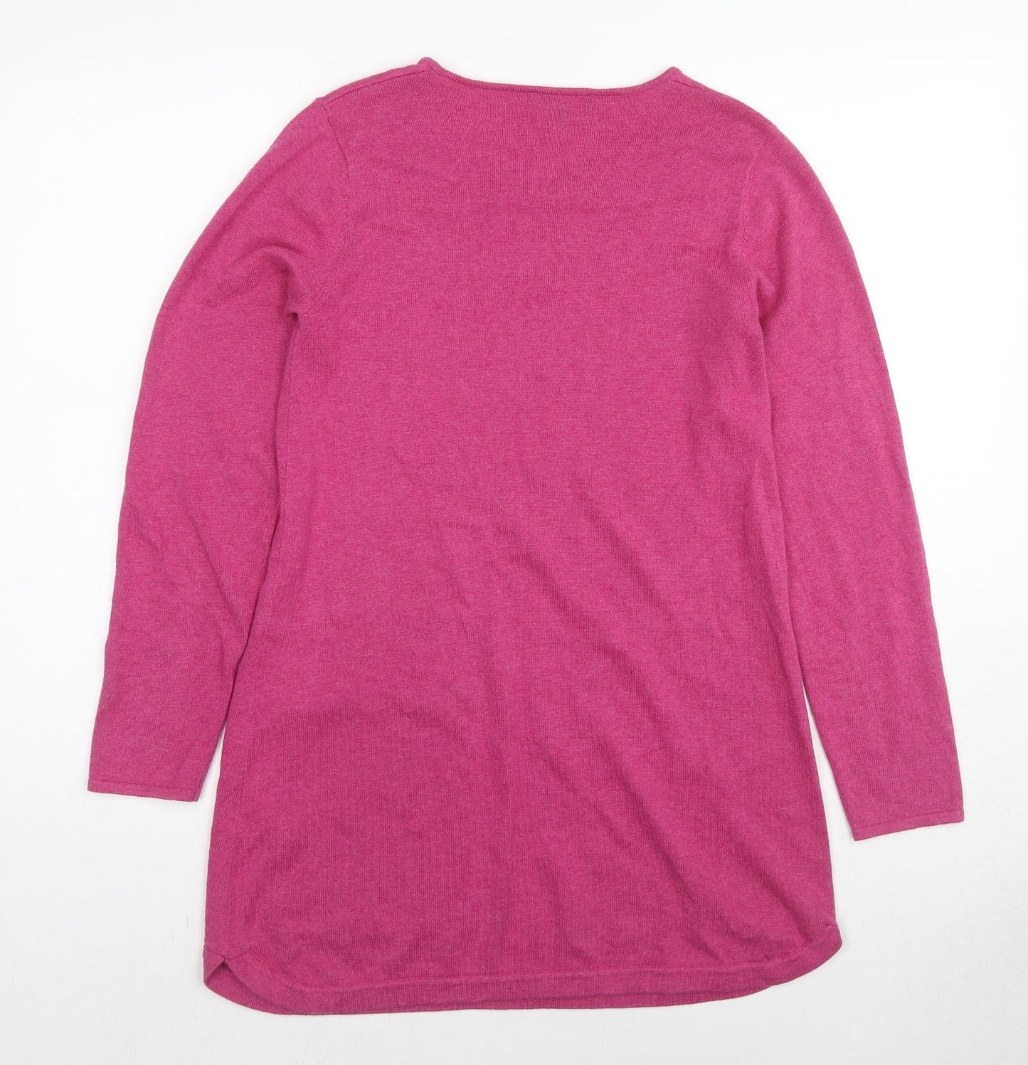 Marble Womens Pink Round Neck Cotton Tunic Jumper Size 10