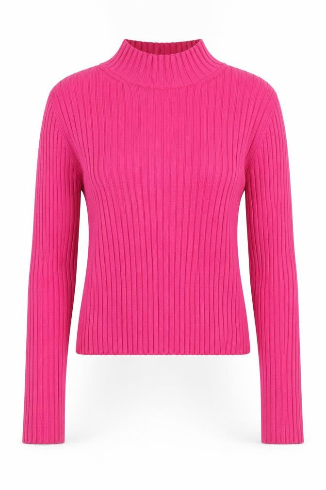 Stradivarius Womens Pink High Neck Viscose Pullover Jumper Size S