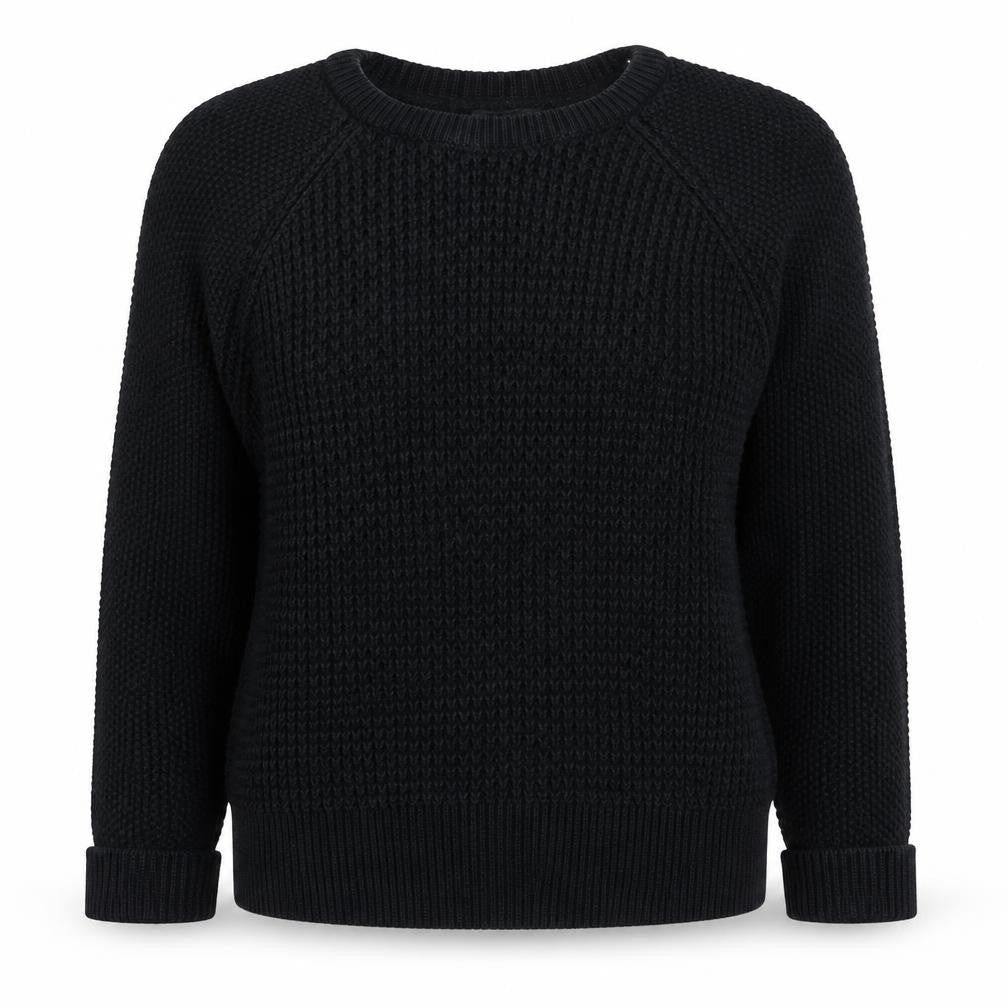 Topshop Womens Black Round Neck Acrylic Pullover Jumper Size 8