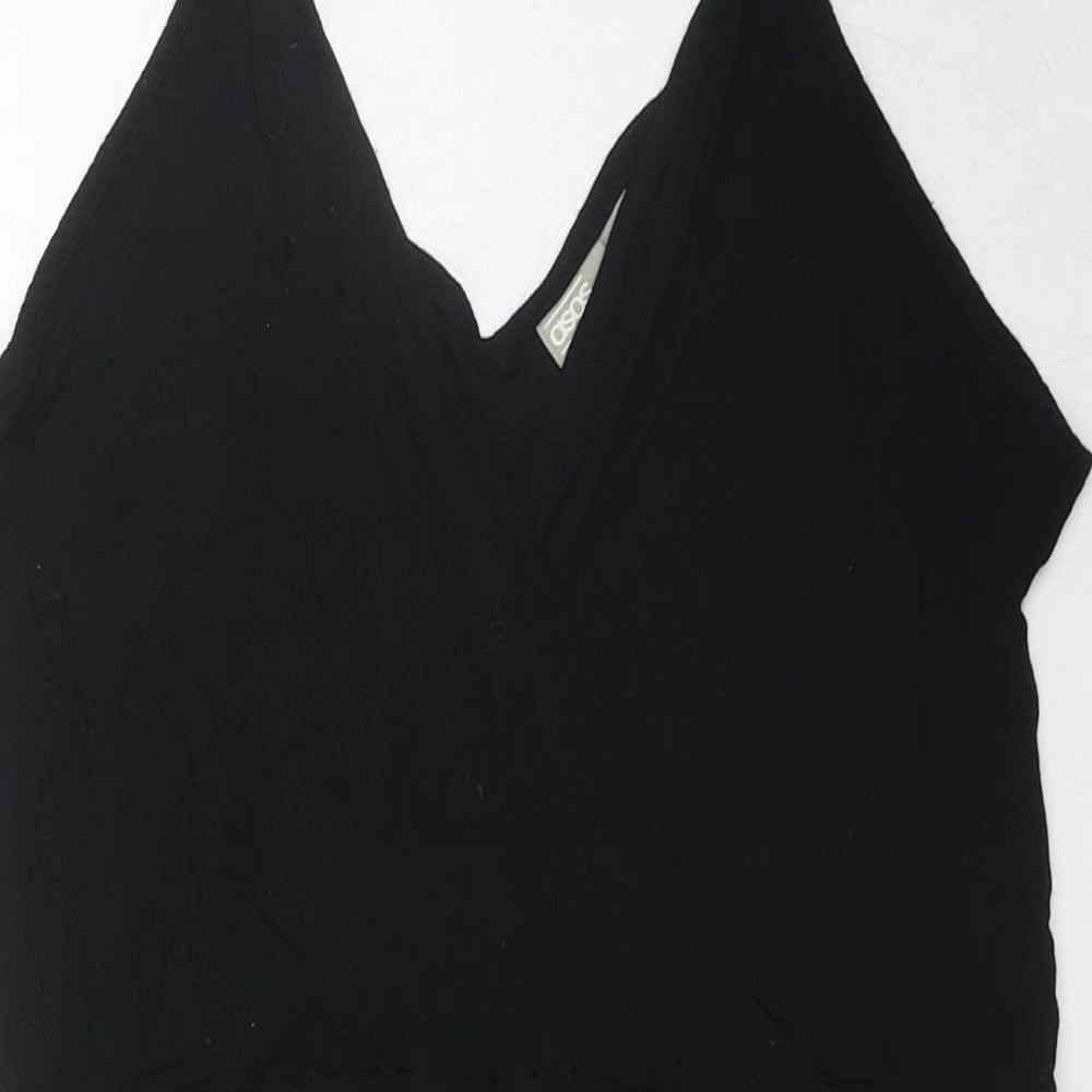 ASOS Womens Black Viscose Playsuit One-Piece Size 8 L3 in Pullover