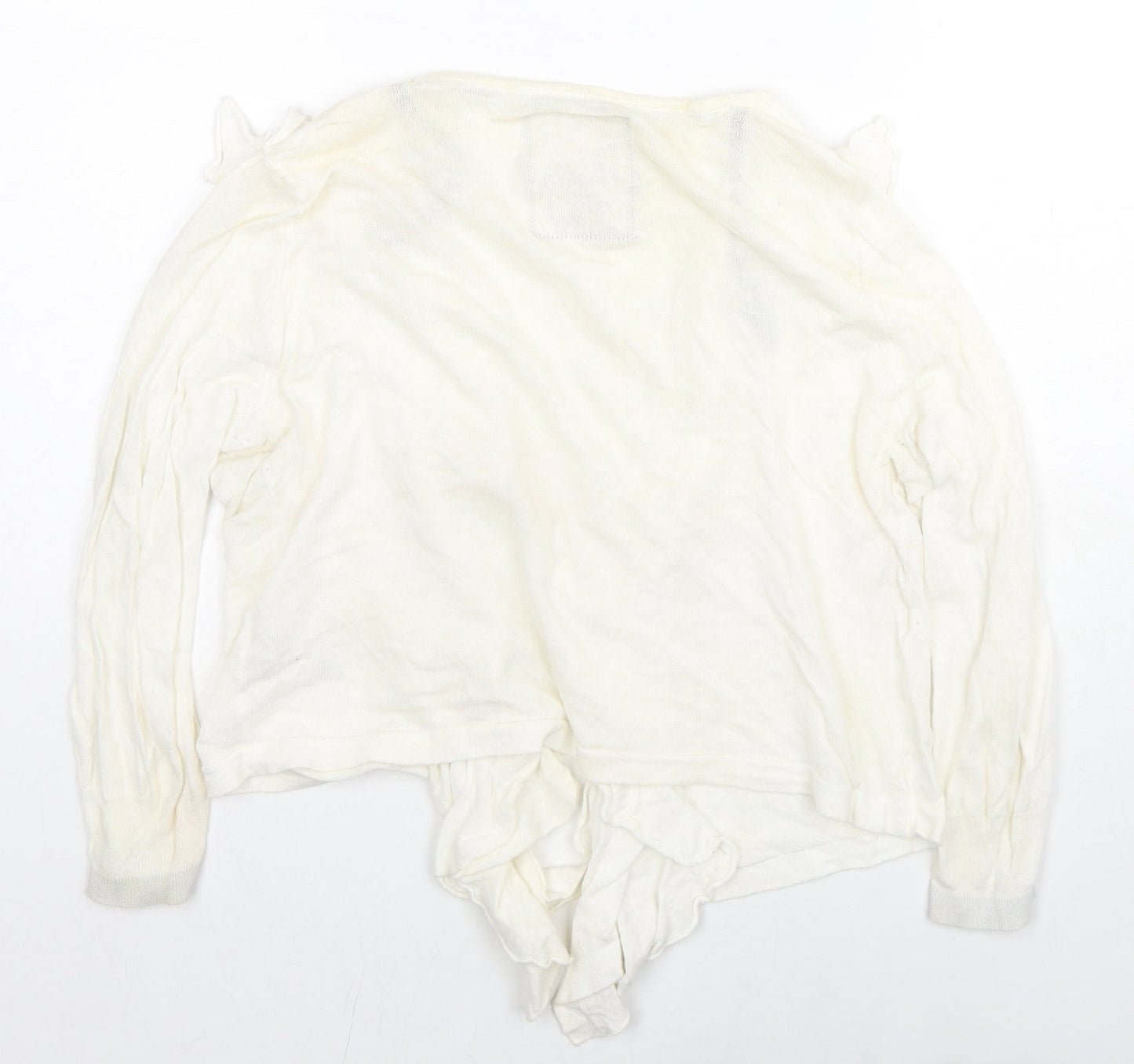 Debenhams Womens Ivory V-Neck Ramie Cardigan Jumper Size 12