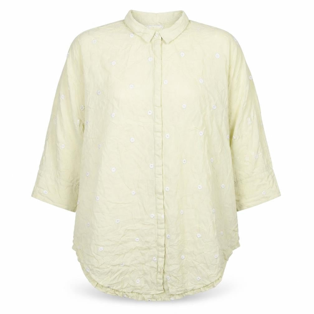 Khaadi Womens Beige Geometric Viscose Basic Button-Up Size M Collared