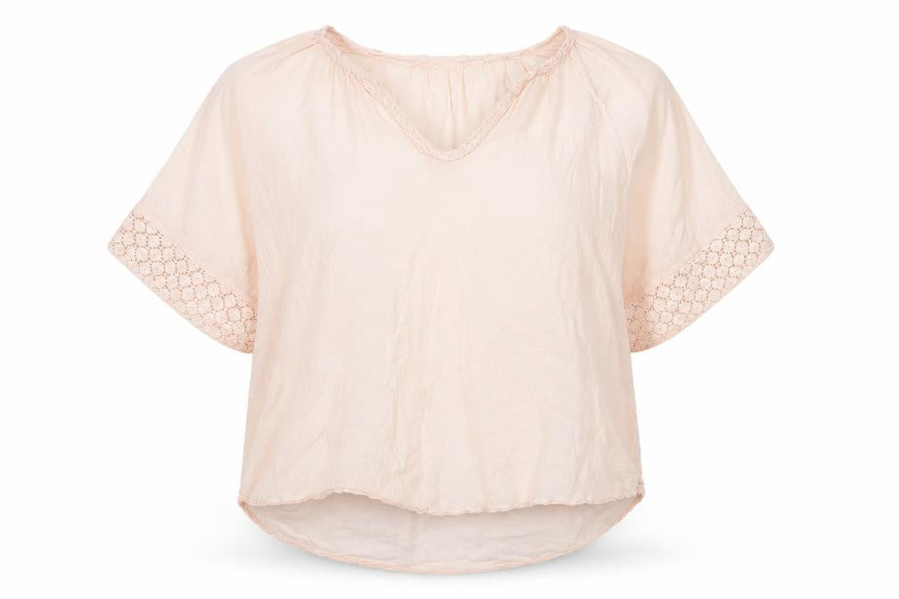 Saint Tropez Clothing Womens Beige Polyester Basic Blouse Size XL V-Neck