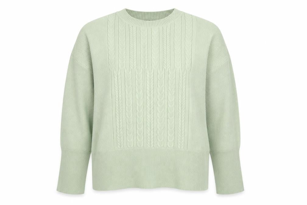 Marks & Spencer Womens Green Round Neck Viscose Pullover Jumper Size L