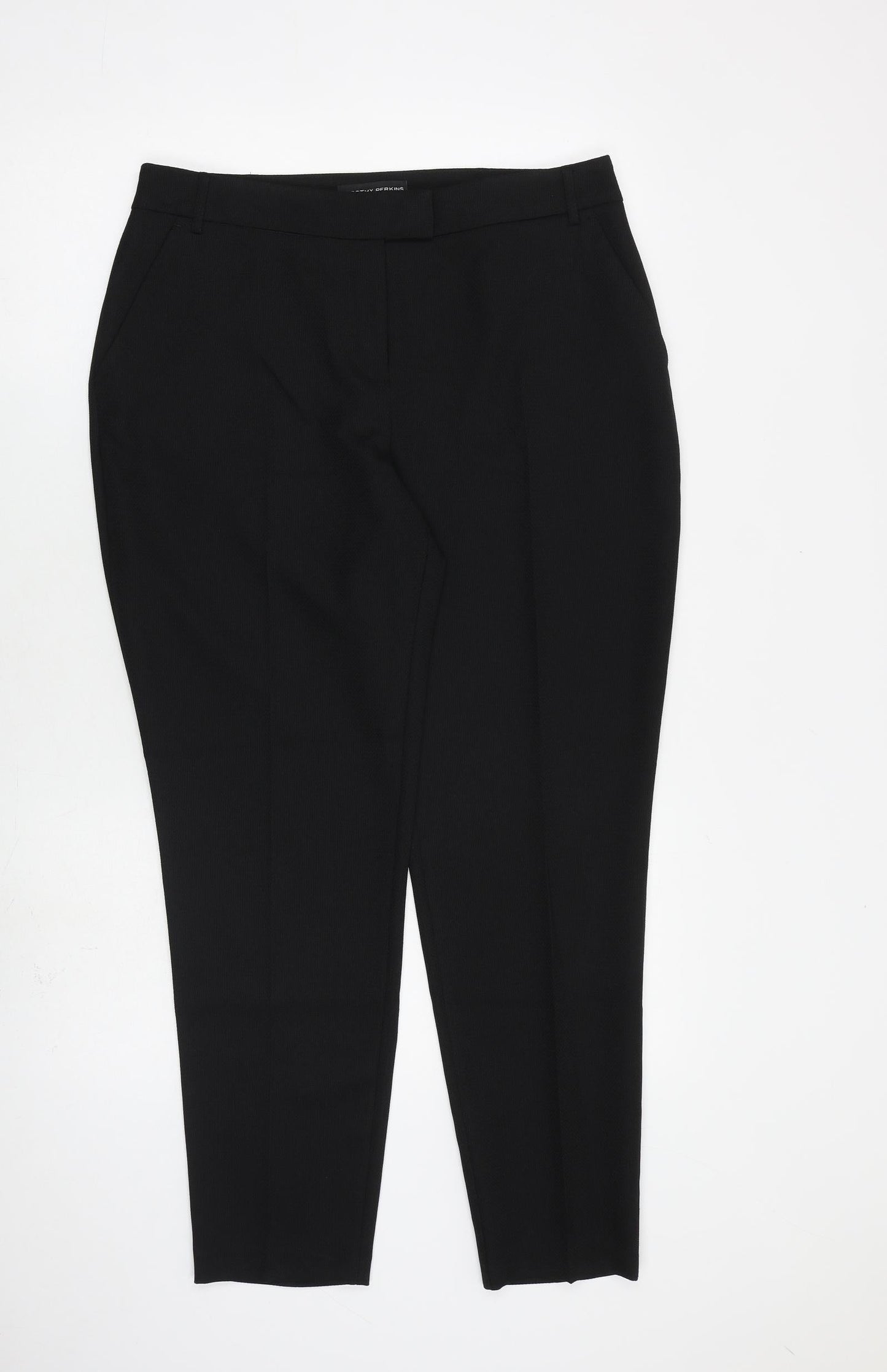 Dorothy Perkins Womens Black Polyester Dress Pants Trousers Size 12 L27 in Regular Zip