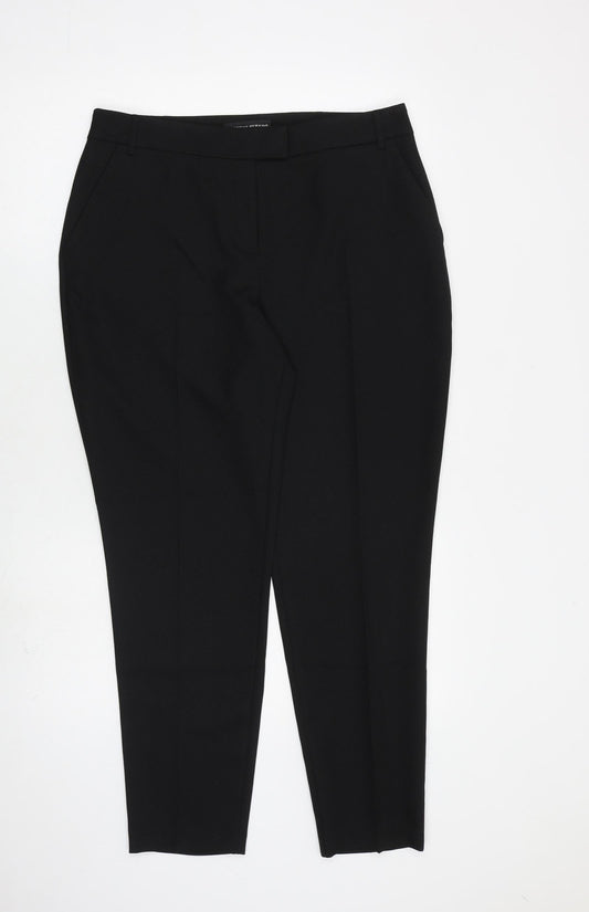 Dorothy Perkins Womens Black Polyester Dress Pants Trousers Size 12 L27 in Regular Zip