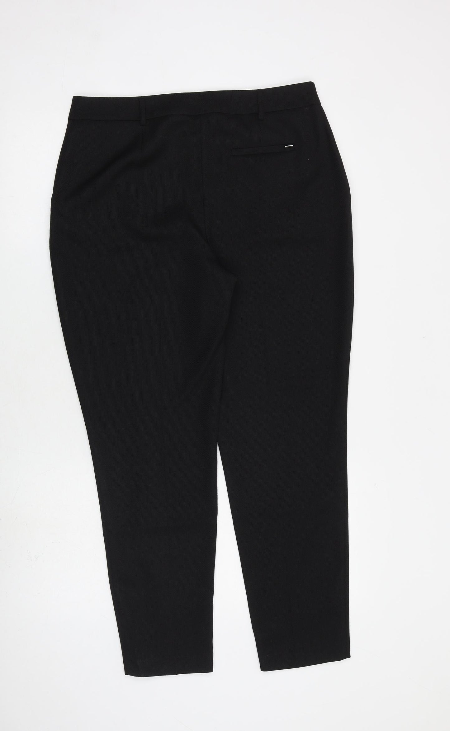 Dorothy Perkins Womens Black Polyester Dress Pants Trousers Size 12 L27 in Regular Zip