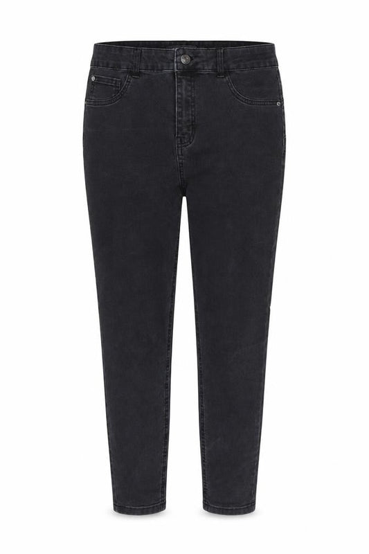 Front view of Denim & Co. women’s grey cotton skinny jeans, size UK 16, 26-inch leg regular zip