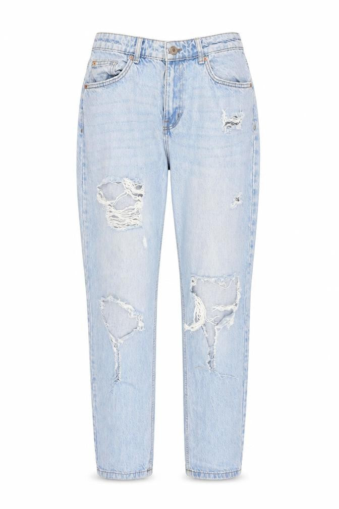 Denim & Co. Womens Blue Cotton Tapered Jeans Size 12 L28 in Regular Zip