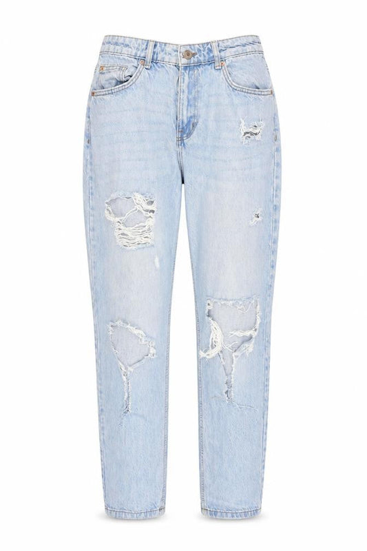 Denim & Co. Womens Blue Cotton Tapered Jeans Size 12 L28 in Regular Zip