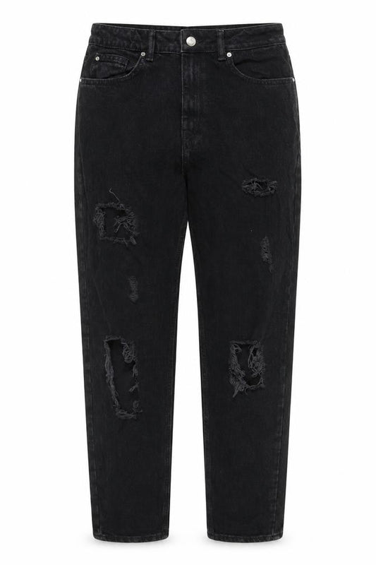 Denim & Co. Womens Black Cotton Tapered Jeans Size 10 L28 in Regular Zip