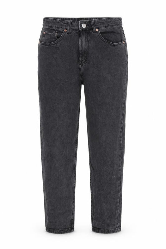 Denim & Co. Womens Grey Cotton Tapered Jeans Size 8 L26 in Regular Zip