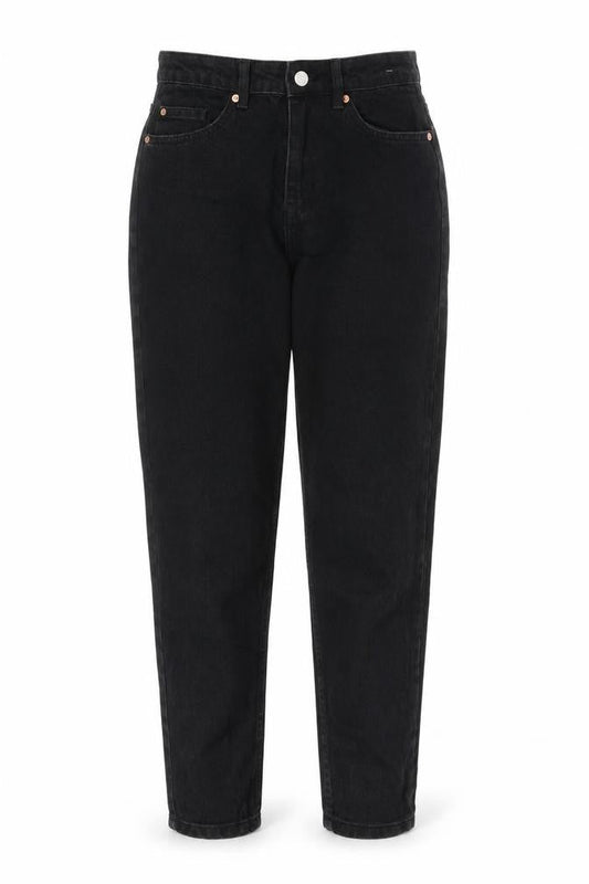 Denim & Co. Womens Black Cotton Tapered Jeans Size 12 L28 in Regular Zip