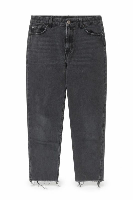 Only Womens Grey Cotton Tapered Jeans Size 30 in L32 in Regular Zip - Raw Hem