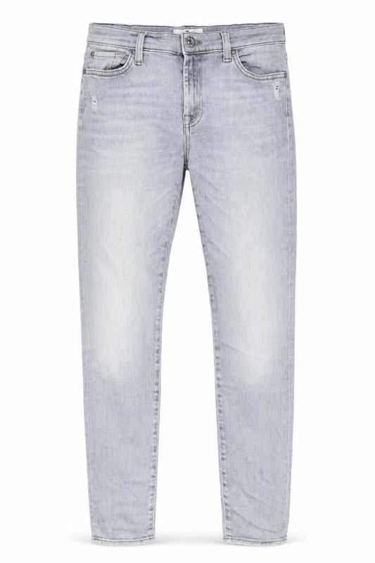 7 For All Mankind Mens Grey Cotton Straight Jeans Size 31 in L29 in Regular Zip