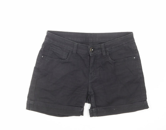Jealous 21 Womens Black Cotton Hot Pants Shorts Size 28 in L4 in Regular Zip