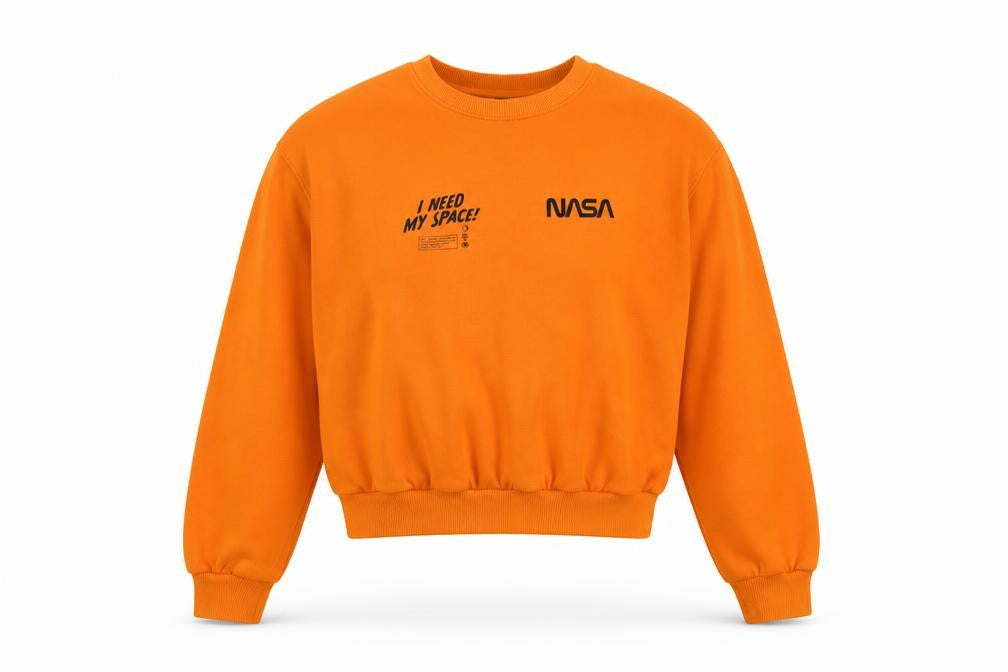 H&M Womens Orange Cotton Pullover Sweatshirt Size XS Pullover - I need my space NASA