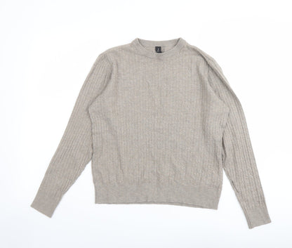 Piazza Italia Womens Beige Round Neck Viscose Pullover Jumper Size M