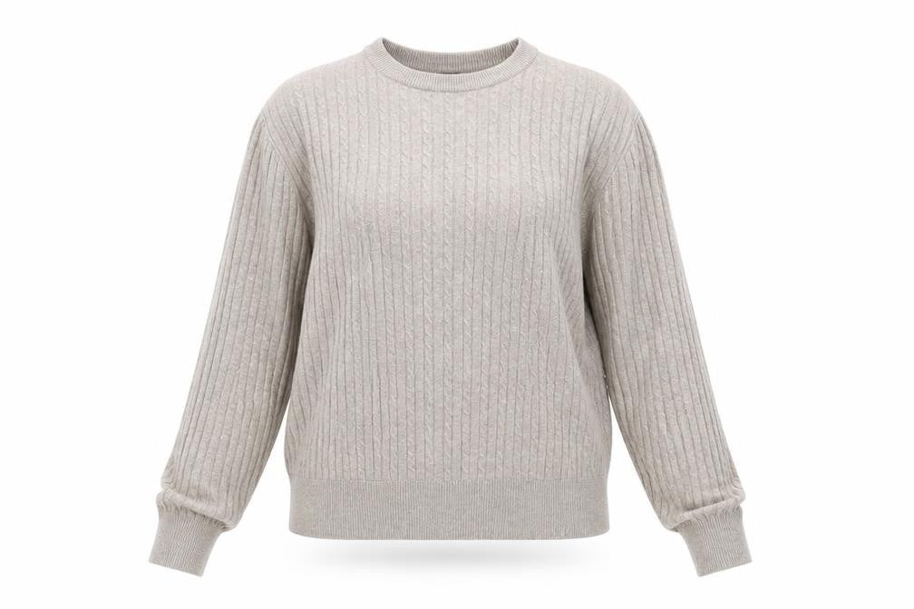 Piazza Italia Womens Beige Round Neck Viscose Pullover Jumper Size M