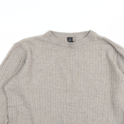 Piazza Italia Womens Beige Round Neck Viscose Pullover Jumper Size M