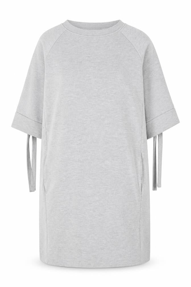 NEXT Womens Grey Cotton Jumper Dress Size 12 Crew Neck Pullover